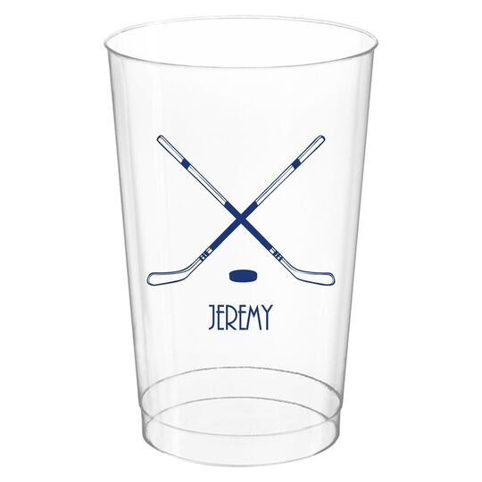 Double Hockey Sticks Clear Plastic Cups